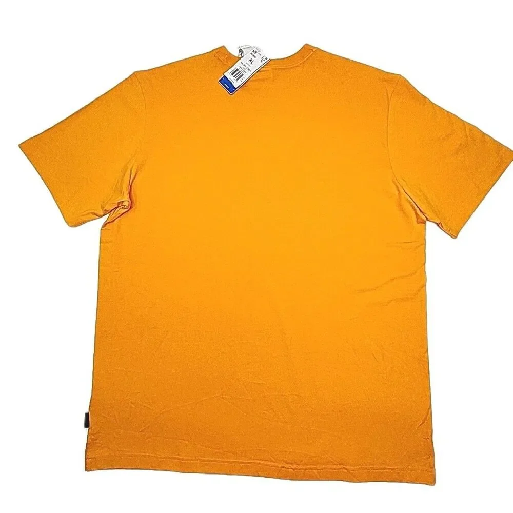 Adidas T-Shirt 90s GFX Logo Graphic Tee Orange Men Sz XL Cotton Short Sleeve NEW